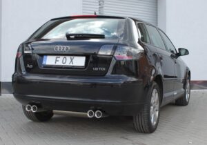 Fox Duplex Auspuff Sportauspuff Endschalldämpfer für Audi A3 Typ 8P Sportback AU051035-068