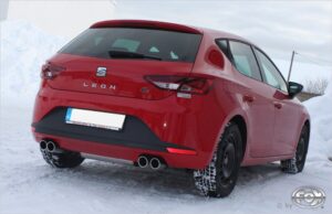 Fox Duplex Auspuff Sportauspuff Endschalldämpfer für Seat Leon 5F 1