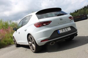 Fox Duplex Auspuff Sportauspuff Sportendschalldämpfer für Seat Leon 5F Cupra 2