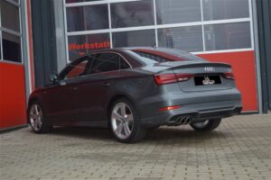 Streetbeast Sportauspuff Anlage 76mm mit Soundgenerator für Audi A3 8V Limo 2.0l