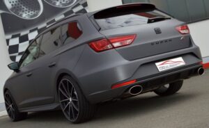 Friedrich Motorsport 76mm Duplex Auspuff Sportauspuff für Seat Leon 5F ST Cupra