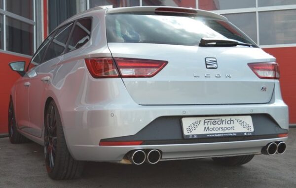 Friedrich Motorsport 76mm Auspuff Sportauspuff für Seat Leon 5F ST + FR ab 2013