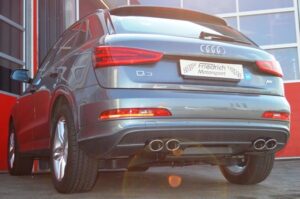 Friedrich Motorsport 70mm Duplex Sportauspuff Anlage für Audi Q3 8U Quattro 2.0